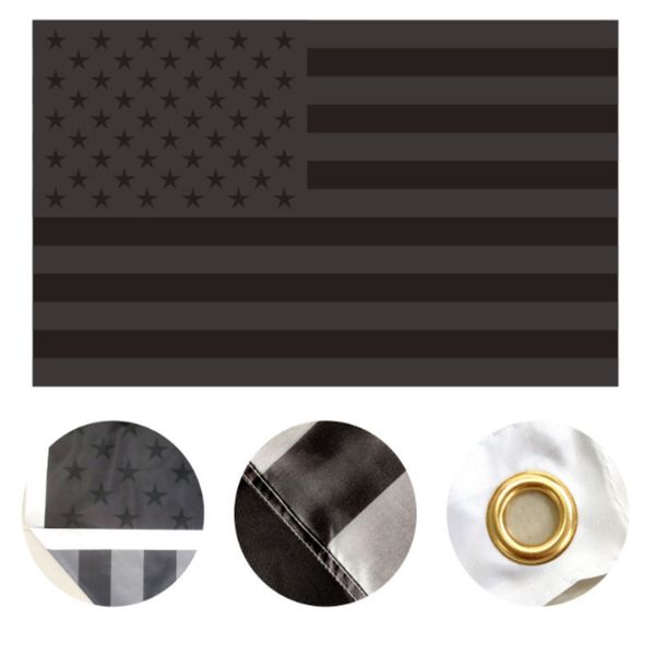Schwarze amerikanische Flagge, Polyester, kein Viertel wird gegeben, USA, historischer Schutz, Banner, doppelseitig, für drinnen und draußen, Superhelden, 90 x 150 cm