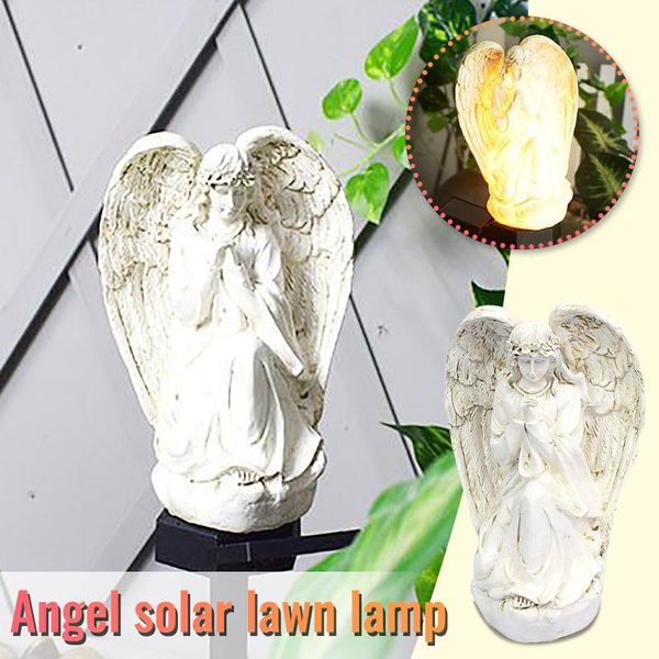 

garden decorations 2021 safety led light solar night angel shape lawn miniatures toy accessories for kids