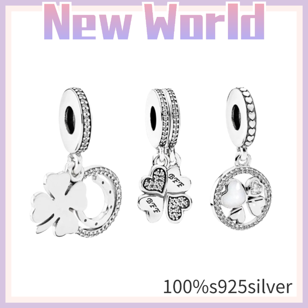 

other style 100% 925 sterling silver charm clover and luck for women's bangle bead diy jewelry gift girlfriend
