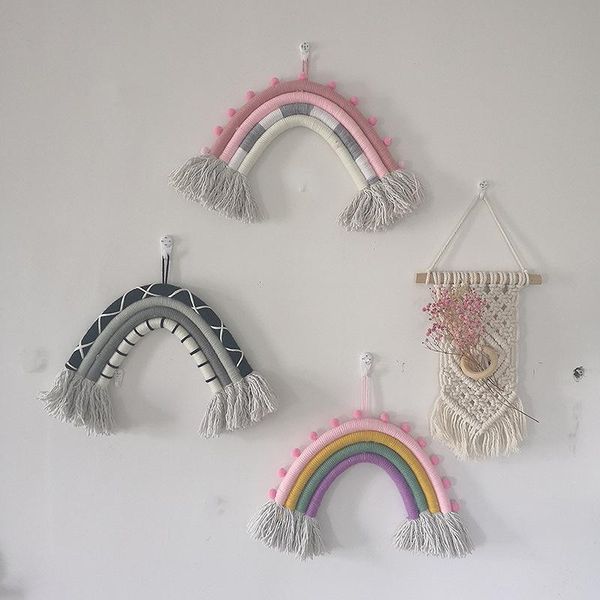 

decorative objects & figurines ins style nordic rainbow hand-woven hanging decoration kindergarten children's room wall home decor nurs