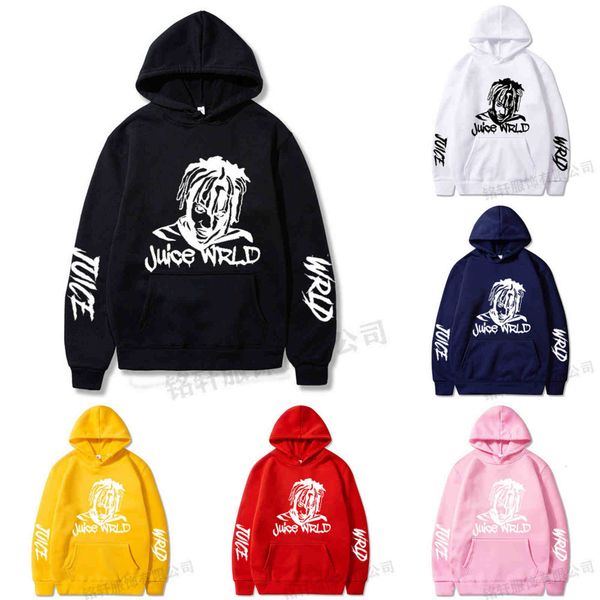 

juice wrld beautiful hand series fashion hooded pullover men's sweater, Black