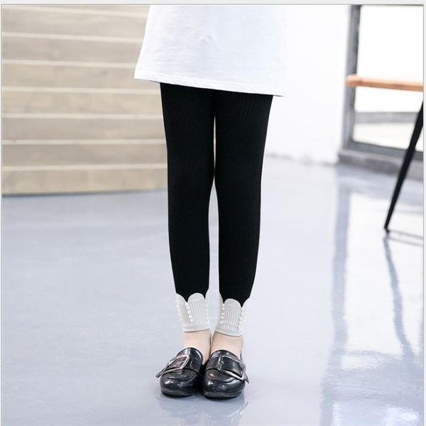 

trousers knitting girls leggings autumn winter outfit render pants children kids female warm ruched clothing, Blue