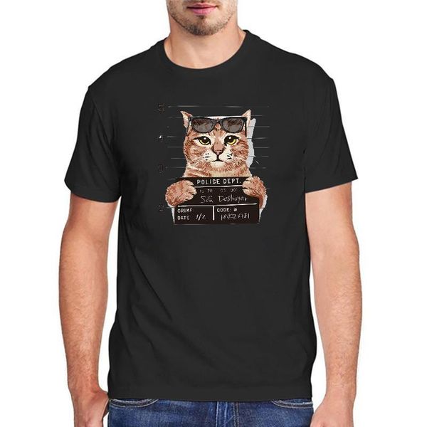 

men's t-shirts t shirt men women fashion short sleeve angry cat harajuku hit hop clothes tshirt, White;black