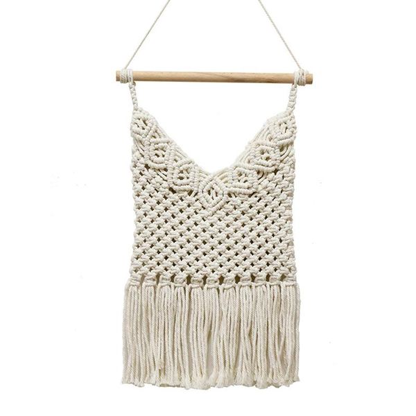

tapestries macrame magazine strong holder wall hanging bohemian bag mount cotton woven pocket boho home decor