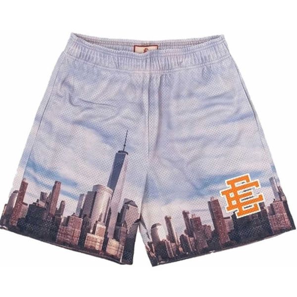 

fashion ee brands eric emanuel short new york city skyline fitness sweatpants shorts summer gym workout breathable casual basketball pants u, White;black