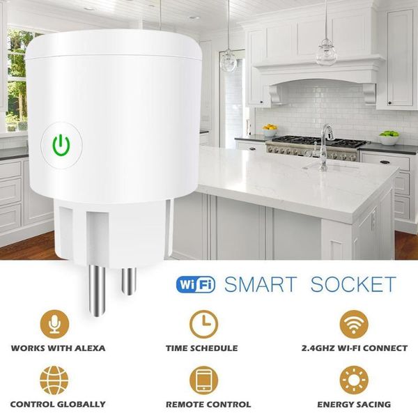 

smart power plugs eu wifi plug wireless socket outlet energy saving and environmental protection for google home voice control