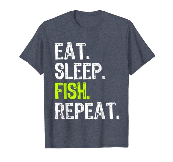 

eat sleep fish repeat fishing fisherman funny gift t-shirt, White;black