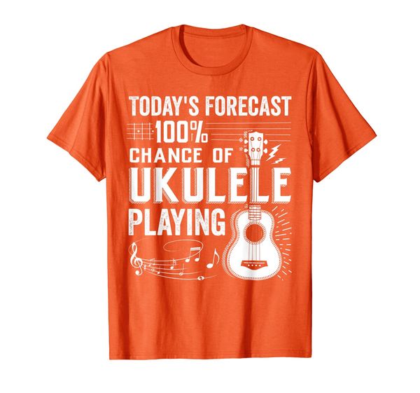 

today's forecast 100% chance of ukulele playing player gift t-shirt, White;black