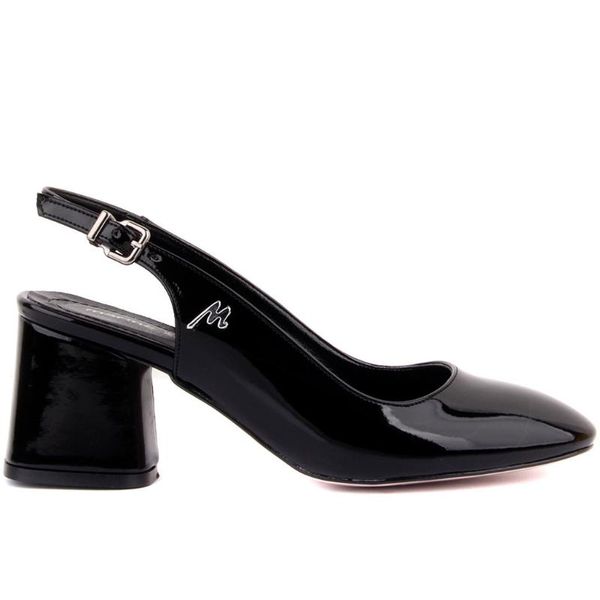 

dress shoes moxee-black japanned leather buckled women heels