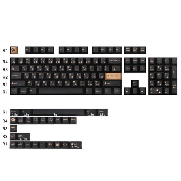 

keys cat japanese pbt keycaps cherry profile key cap for 61 68 84 87 104 mx switch mechanical gaming keyboard keyboards