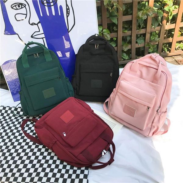 

backpack school bag 2021 tide women hand multi-purpose campus student simple