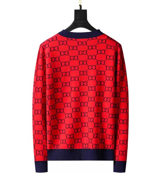 

21ss mens women sweaters high-end design fitted style warm knitted cotton blended o-neck letter printing slim fit fashion, White;black