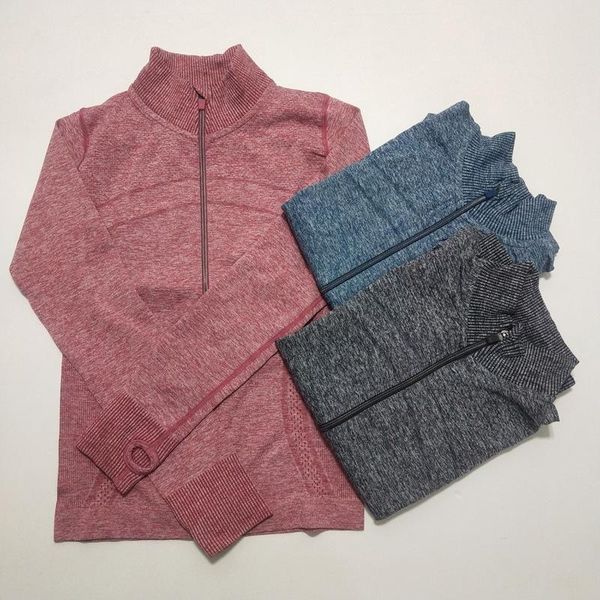 

yoga outfits women sport jacket stand collar shirts autumn winter gym running fitness workout clothes, White;red