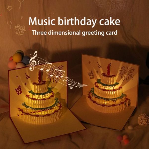 

greeting cards 3d up card birthday decoration laser cut post gift for kids drop