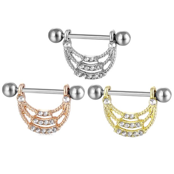 

d0983 nipple ring mix colors, Silver