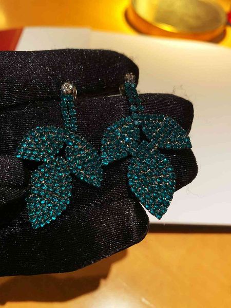 

stud earrings ka family c western antique colorful treasure leaf with s925 silver ear nails, Golden;silver
