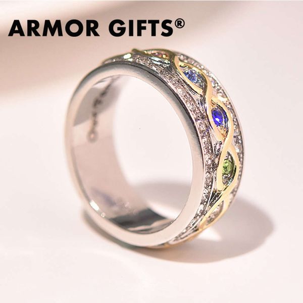 

armor gold color multicolor gemstones crystal rings for women rainbow diamonds white indian dubai fashion jewel, Black