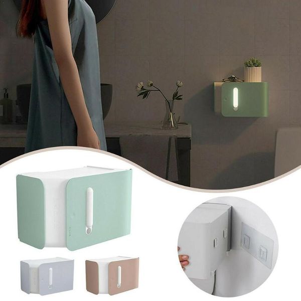 

tissue boxes & napkins led light adhesive wall-mounted without holder bracket napkin paper roll storage stand drilling toilet bathroo p9t6