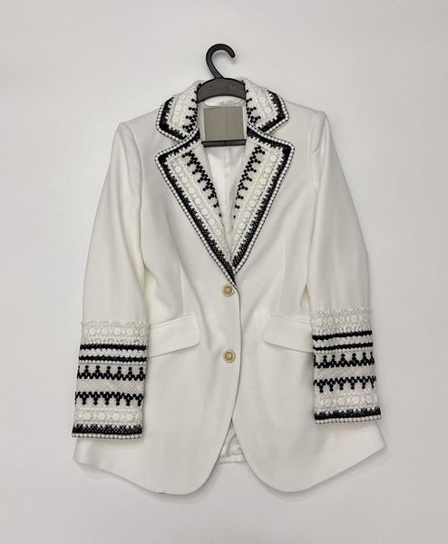 

women's suits & blazers the 2021 embroidery stitching white suit jacket 0828, White;black