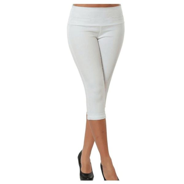 

women's pants & capris woman pantalon pour summer calf-length pencil candy color elastic high waist plus size trousers de mujer femme #, Black;white