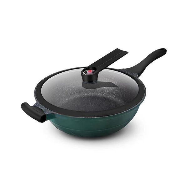 

household wok dual-use pan smokeless flat-bottom cooking gas induction cooker general pans