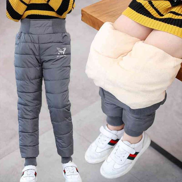 

winter children down cotton pants boys teenage girls clothing thicken warm trousers waterproof 2 14year high waist leggings, Blue