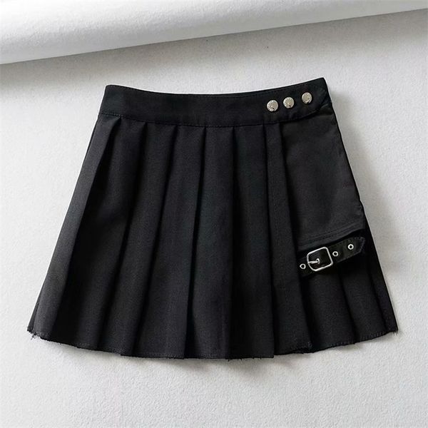 

insgoth punk harajuku black cargo skirt fashion streetwear women grunge a-line mini high waist skirts