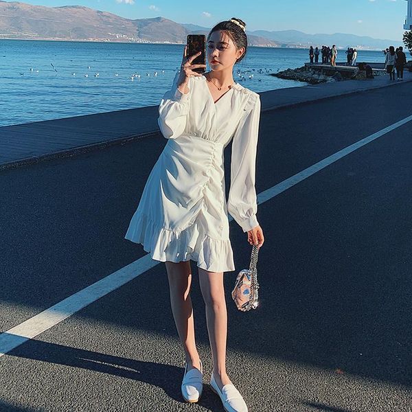 

casual dresses cmaz dres for women summer 2021 korean style, Black;gray