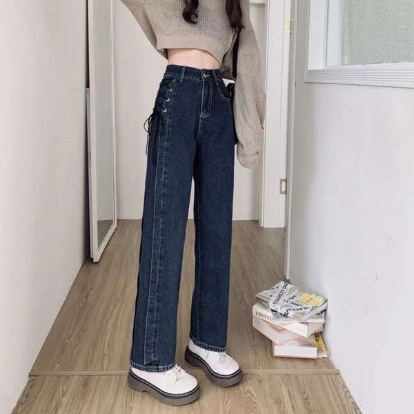 

pants, wide leg jeans, spring and autumn high waist, thin pants fashion, Blue