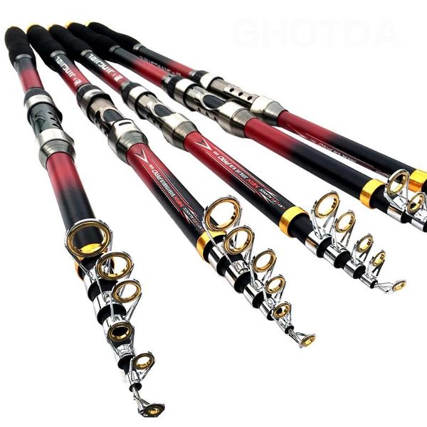 

boat fishing rods 2.1m 2.4m 2.7m 3.0m 3.6m carbon rod portable ultralight superhard rotary travel lure