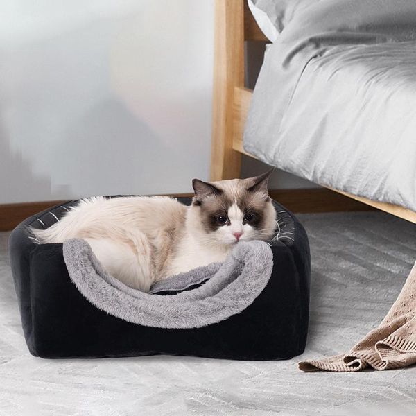 

cat beds & furniture cats bed houses dog mat underpad nest coop kennels mattress cave plush furry soft small big breeds pet accessories home