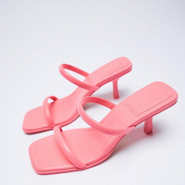 

slippers low women summer female shoes beige heeled sandals slides 2021 black high soft flat basic fabric scandals buckle strap