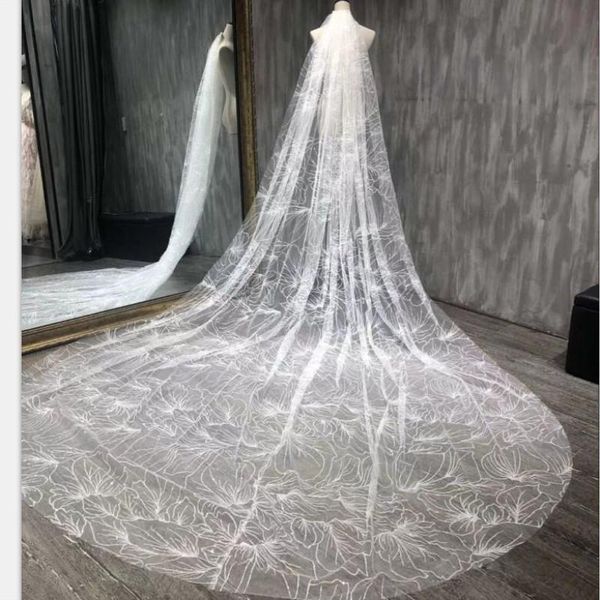 

bridal veils bling shining sluier long cathedral wedding veil with comb glitters 3.5 m x 3 velo de novia voile mariage champagne, Black