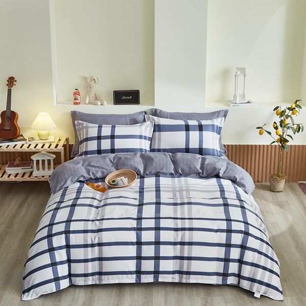 

bedding sets bed sheet pillowcase and comforter cover duvet set 3/4 pieces white japanese style stripes pattern bedclothes oceania