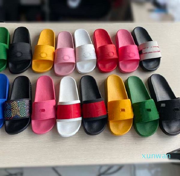 

classic slipper sell well rubber sandals slides floral brocade men women fashion slippers red white gear bottoms casual, Black
