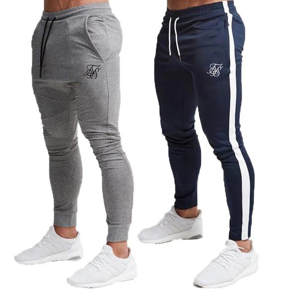 Мужские брюки Фитнес тощие брюки пружины упругие бодибилдинг тренировки нижние бегуны спортивные штаны