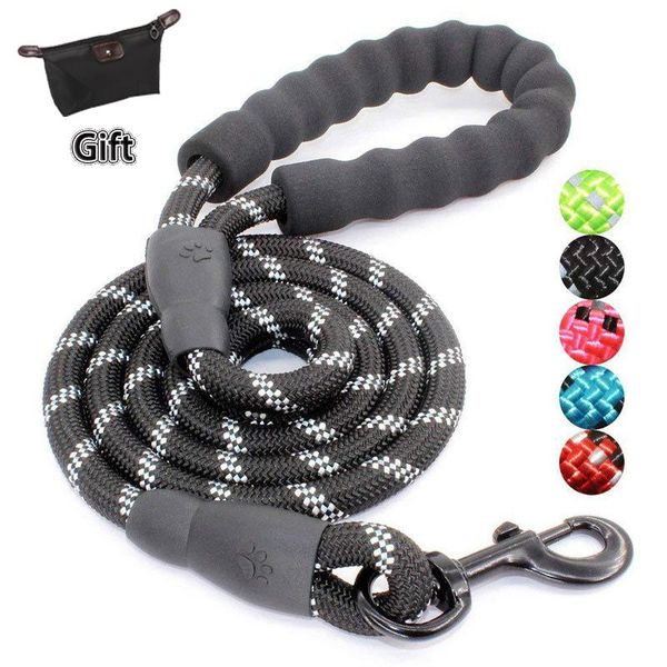 

pet traction rope comfortable padded handle reflective dog leash for medium large dogs walking leads collars & leashes