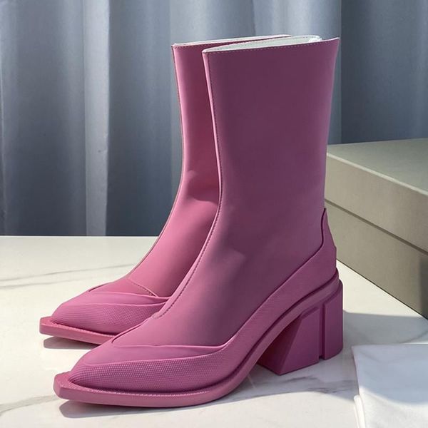 

high heel snow boots women cross tied shoes woman winter casual ankle real leather pointed toe fashion, Black