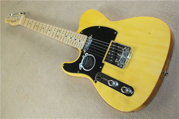 

6 strings left handed cream retro electric guitar with maple fretboard