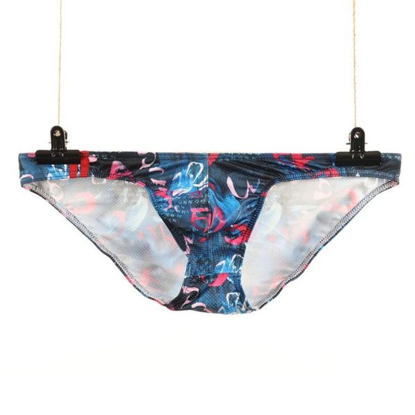

underpants mens mesh bikini underwear printed u-convex pouch breathable soft moisture-wicking briefs erotic lingerie, Black;white