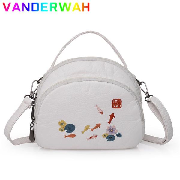 

evening bags embroidery ladies tote bag small women's shoulder messenger soft leather handbag fashion phone purse sac