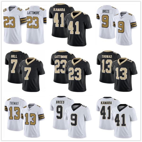 

9 drew brees mens football jerseys women youth 41 alvin kamara 13 michael thomas 7 taysom hill 23 marshon lattimore stitched jersey, Black;red