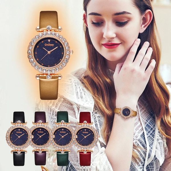 

watch bracelet for women's watches lady wristwatch simple inlaid leather strap ladies quartz wristwatches, Slivery;brown