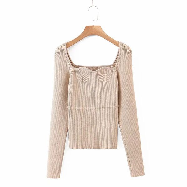 

women's sweaters women european and american style tight square neck sweater female simple versatile long-sleeved bottoming chic top, White;black