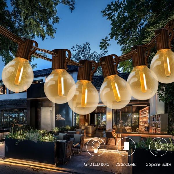 

strings 12m g40 led wedding string fairy light christmas globe festoon bulb for party holiday garden garland