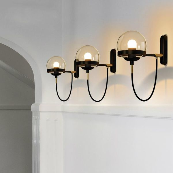 

wall lamp nordic lamps modern sconce light fixture stairway led in post-modern rustic antique edison glass spherical shape
