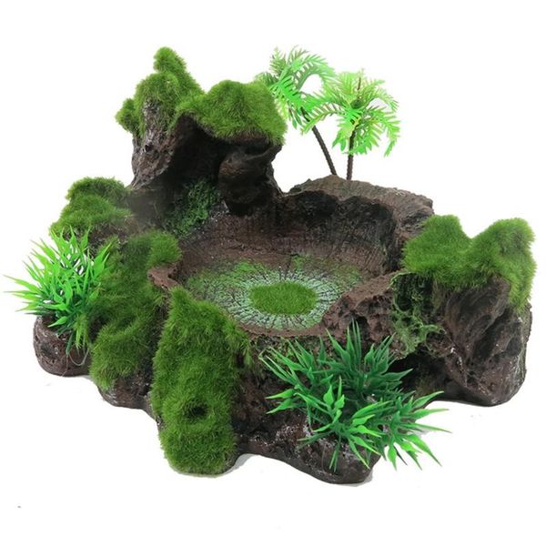 

reptile decor resin platform artificial tree design water l5ye decorations