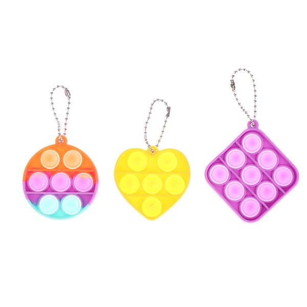 

mini push pops bubble sensory toy keychain autism squishy stress reliever for kids relief funny pop-it fidget toys