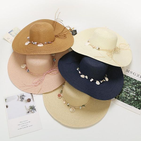 

wide brim hats men women straw fedora panama sun hat big with shell cap jazz summer trilby protection sunhat visor, Blue;gray