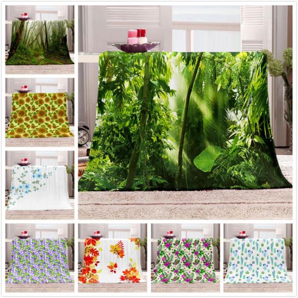 

blankets custom natural landscape of primeval forest printed nap blanket soft comfortable velvet plush scenery